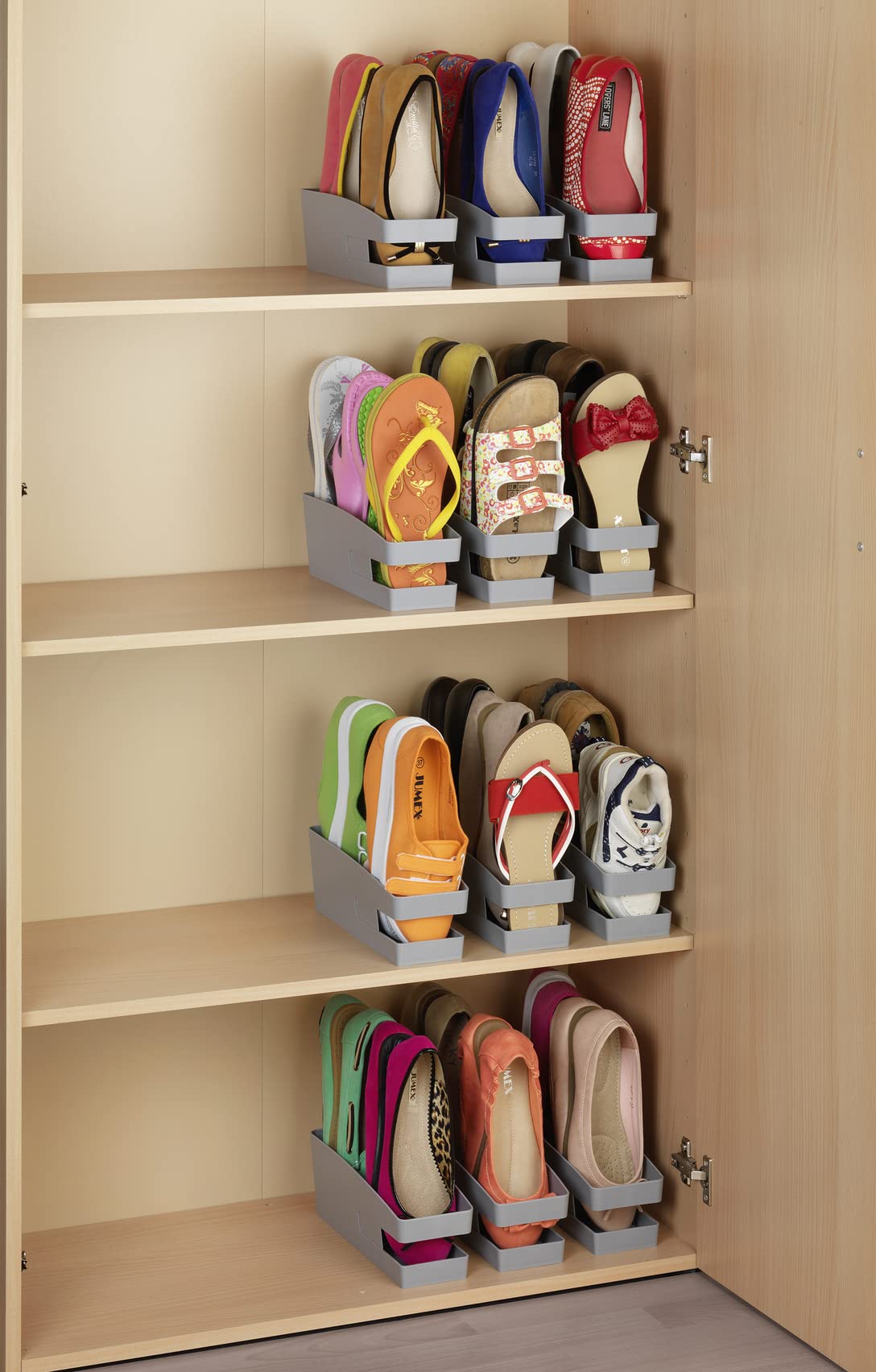 wenko-schuhstapler-6er-set-grau-f-r-flache-schuhe image 3