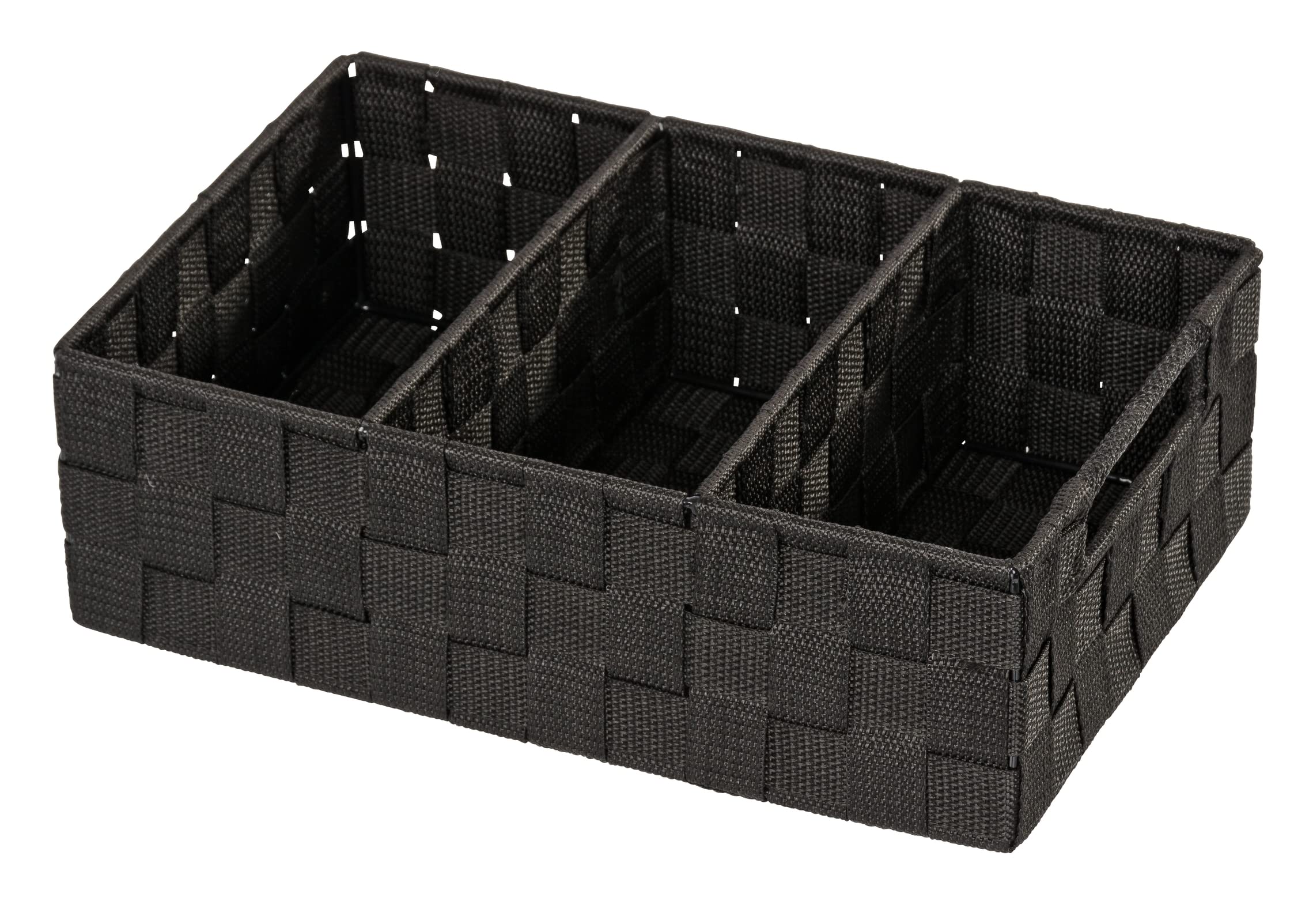 wenko-adria-organizer-aufbewahrungskorb-3-f-cher-32-x-10-x-21-cm-schwarz image 1