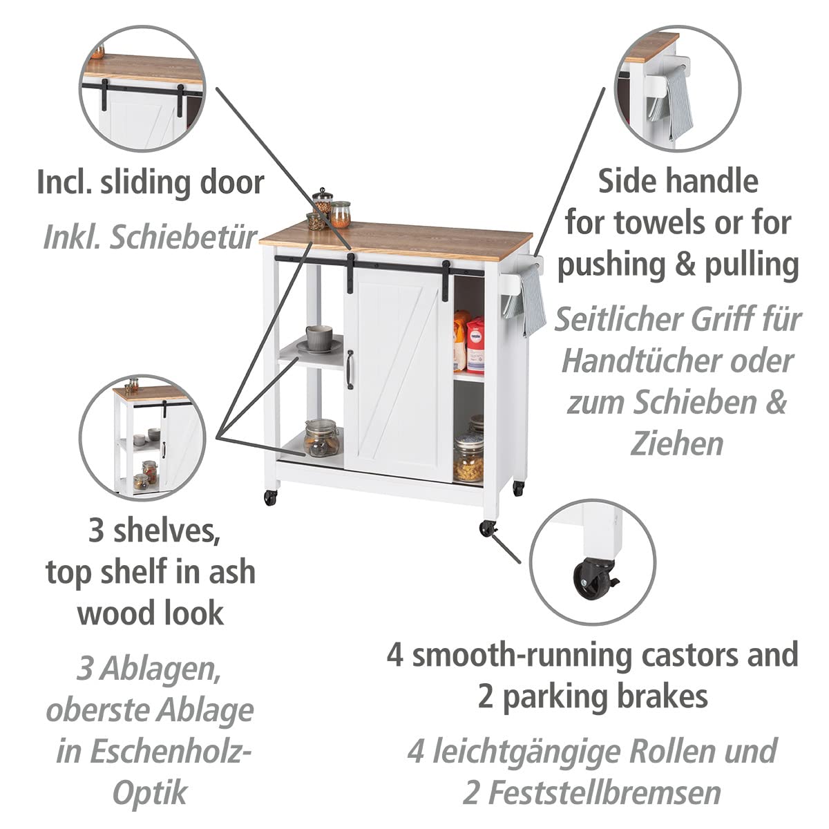 wenko-k-chenwagen-landhaus-servierwagen-80-x-88-5-x-40-cm-3-ebenen image 2
