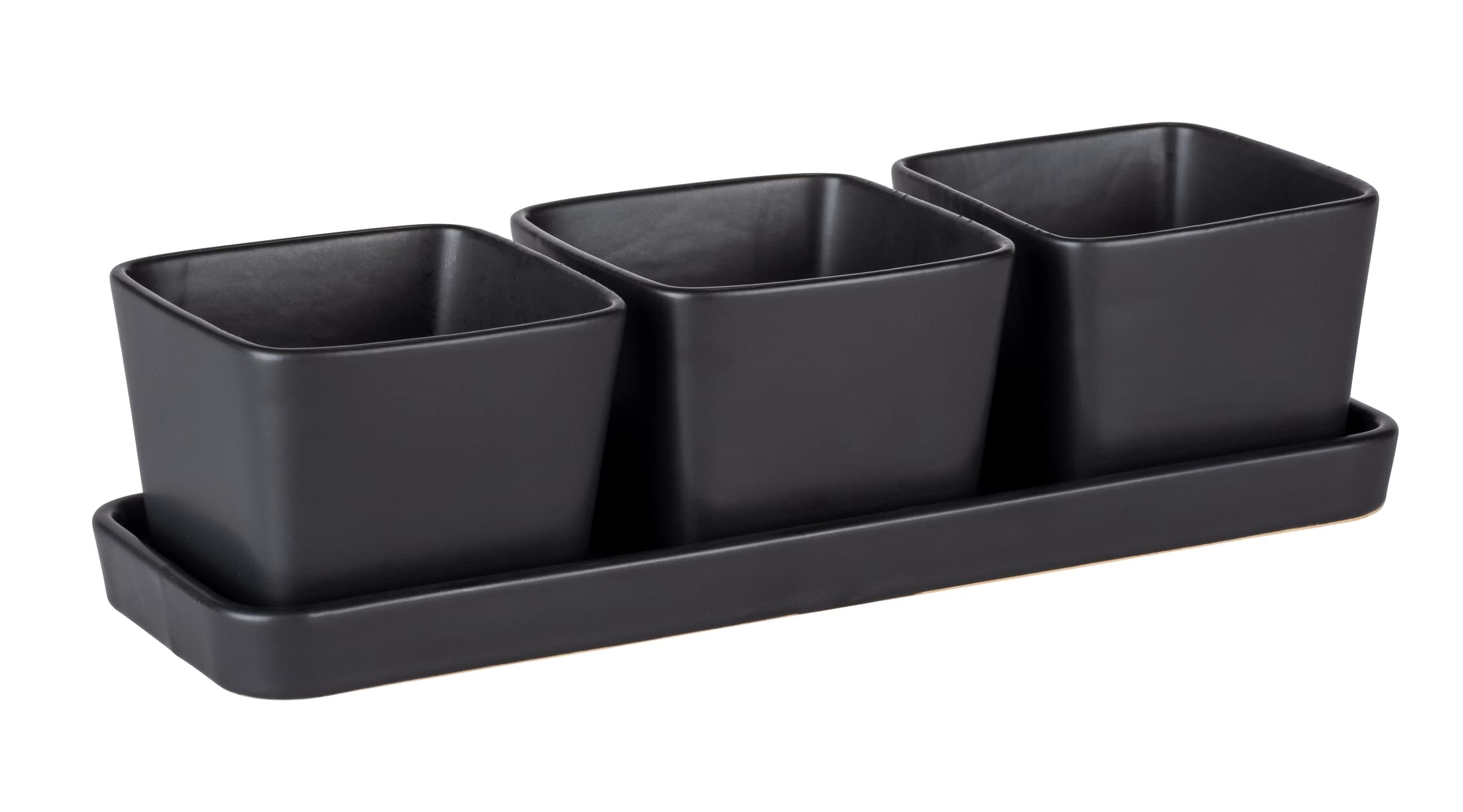wenko-black-outdoor-kitchen-snack-dip-schalen-set-4-teilig-keramik-schwarz-3x-30 image 1
