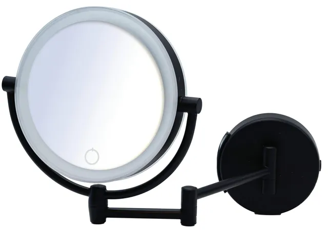 ridder-shuri-kosmetikspiegel-h-ngespiegel-schwarz-mit-touch-dimmer-und-5x-vergr- image 1