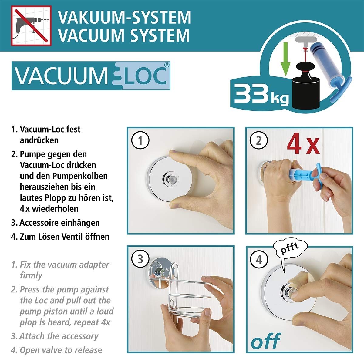 wenko-bari-wandregal-2-etagen-vacuum-loc-26x38x17-cm-schwarz image 6