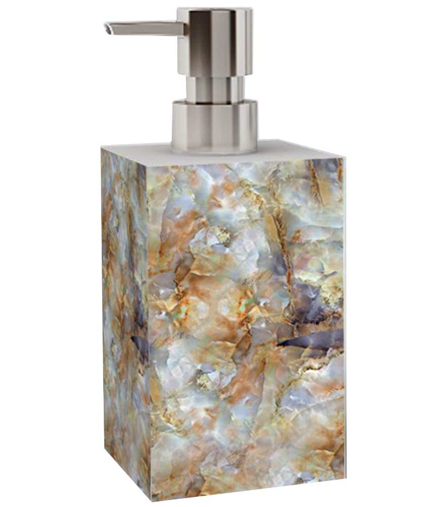 sanilo-seifenspender-marmor-braun-moderner-spender-f-r-seife-lotion-und-duschgel image 2