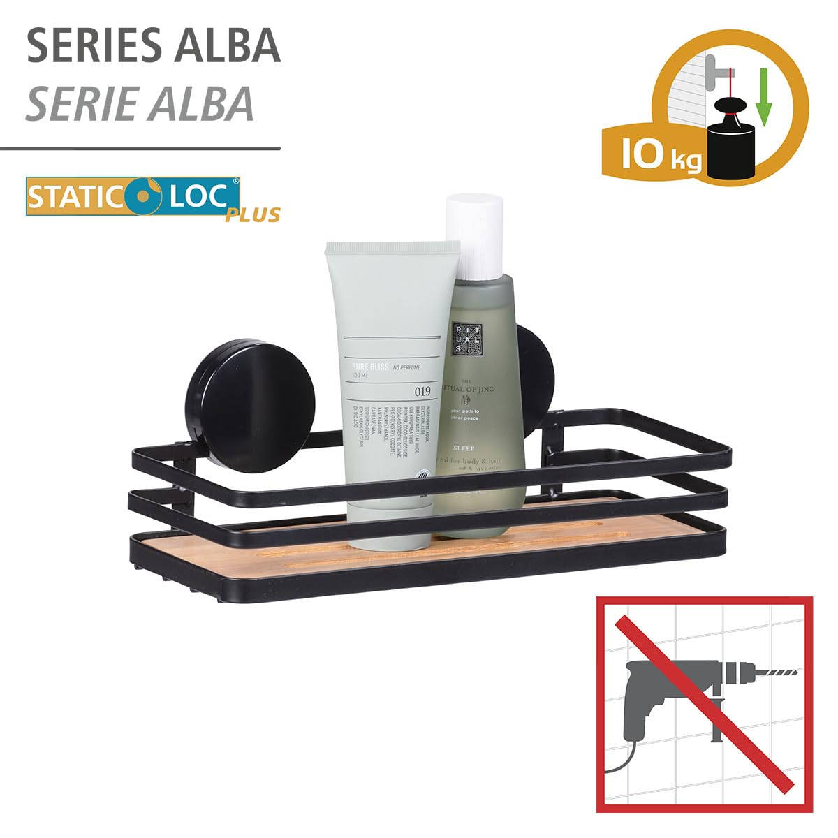 wenko-static-loc-plus-wandablage-alba-bambus-stahl-schwarz image 4