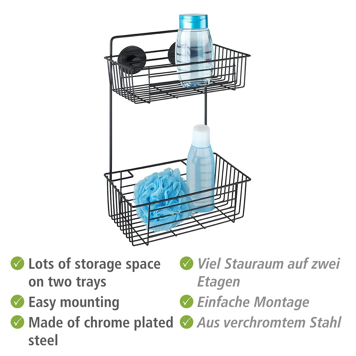 wenko-bari-wandregal-2-etagen-vacuum-loc-26x38x17-cm-schwarz image 3
