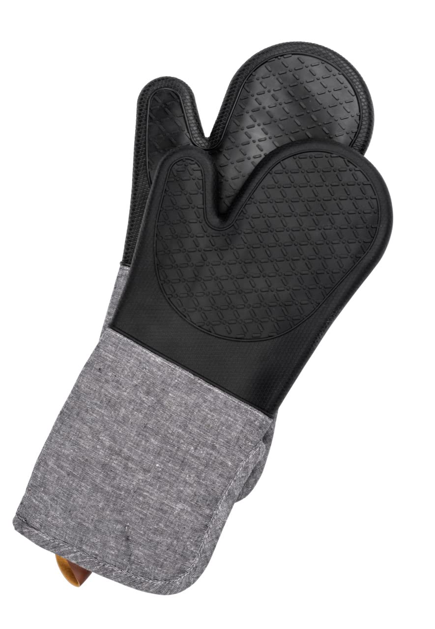 wenko-ada-topfhandschuhe-2er-set-mit-silikon-18-x-38-cm-grau-schwarz image 1