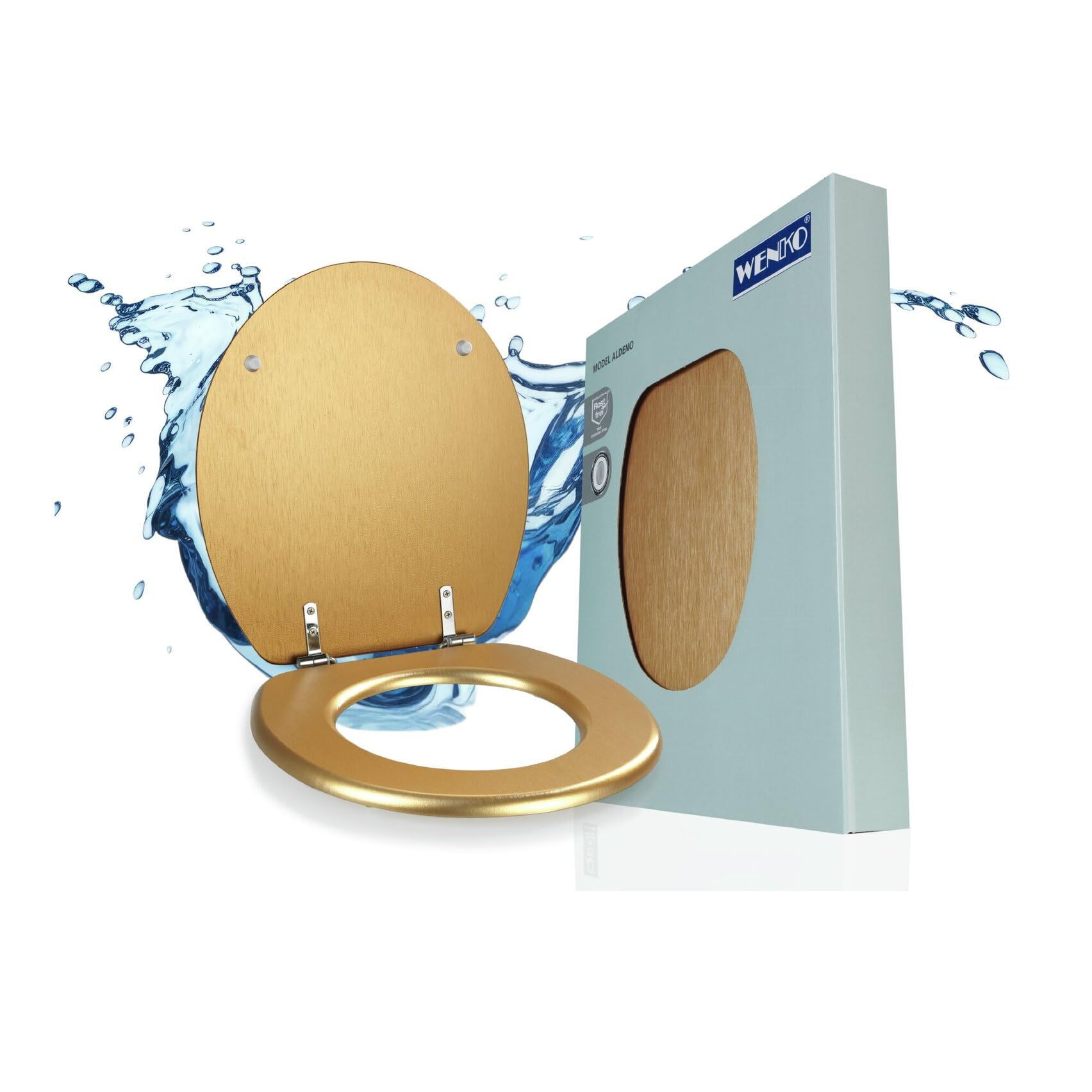 wenko-wc-sitz-aldeno-oval-mdf-gold-matt-ohne-absenkautomatik image 1