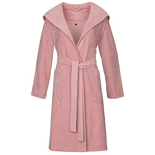 vossen-damen-bademantel-gina-graphit-gr-e-l-mit-kapuze-100-cm-bindeg-rtel image 8