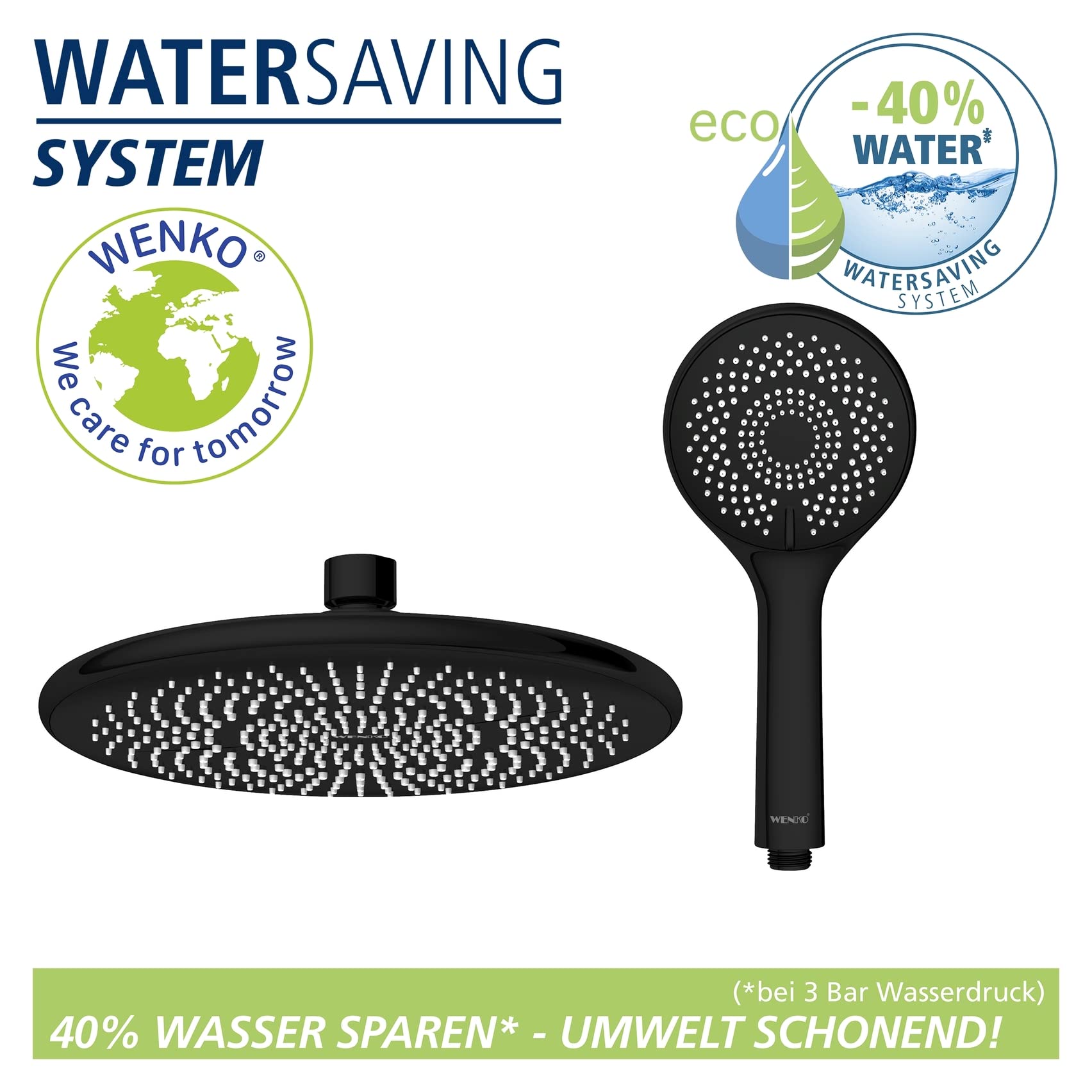 wenko-watersaving-duschsystem-schwarz-edelstahl-75-120-cm-mit-regendusche-und-ha image 5
