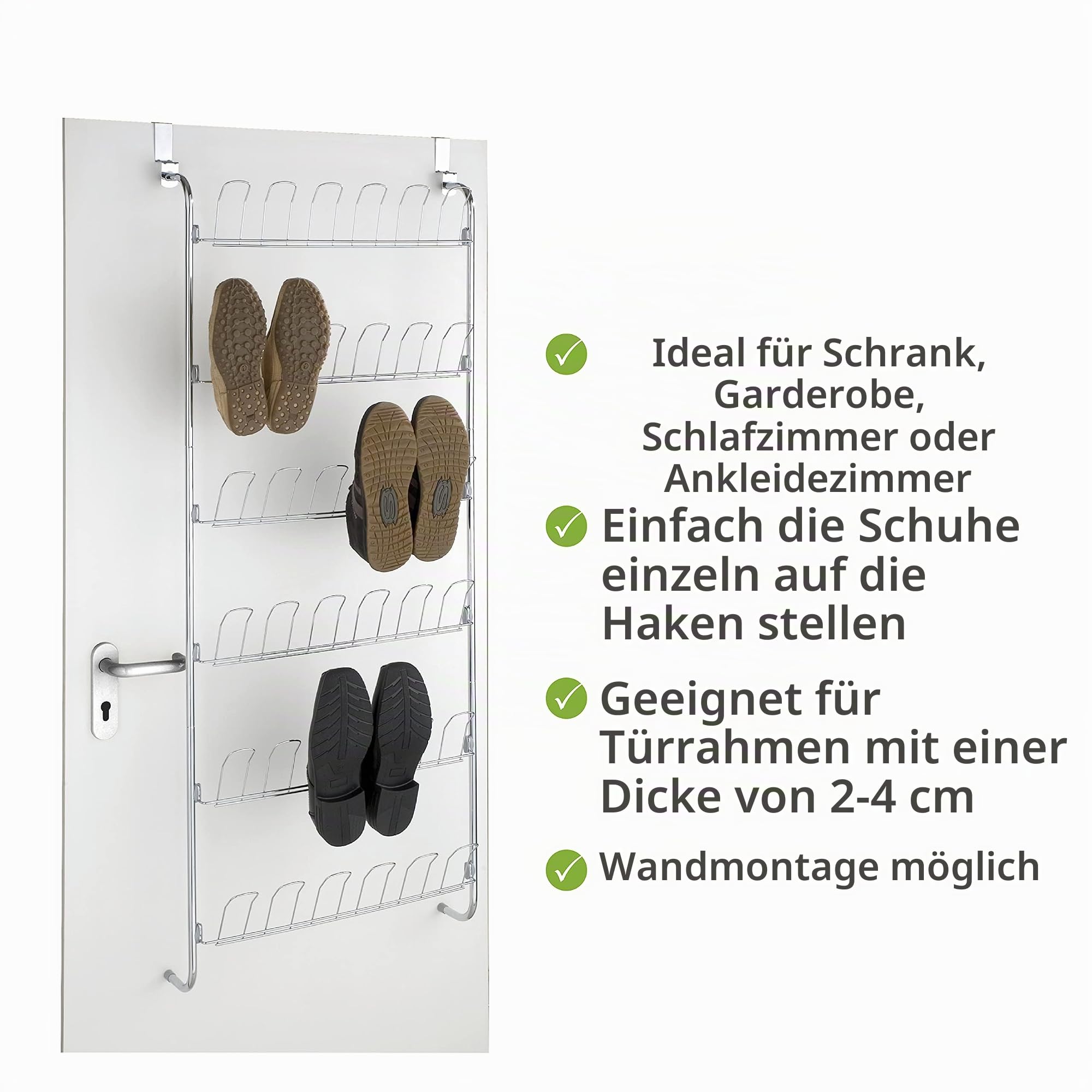 wenko-t-r-schuhregal-mit-6-ablagen-f-r-18-paar-einh-ngen-ohne-bohren-metall-verc image 3