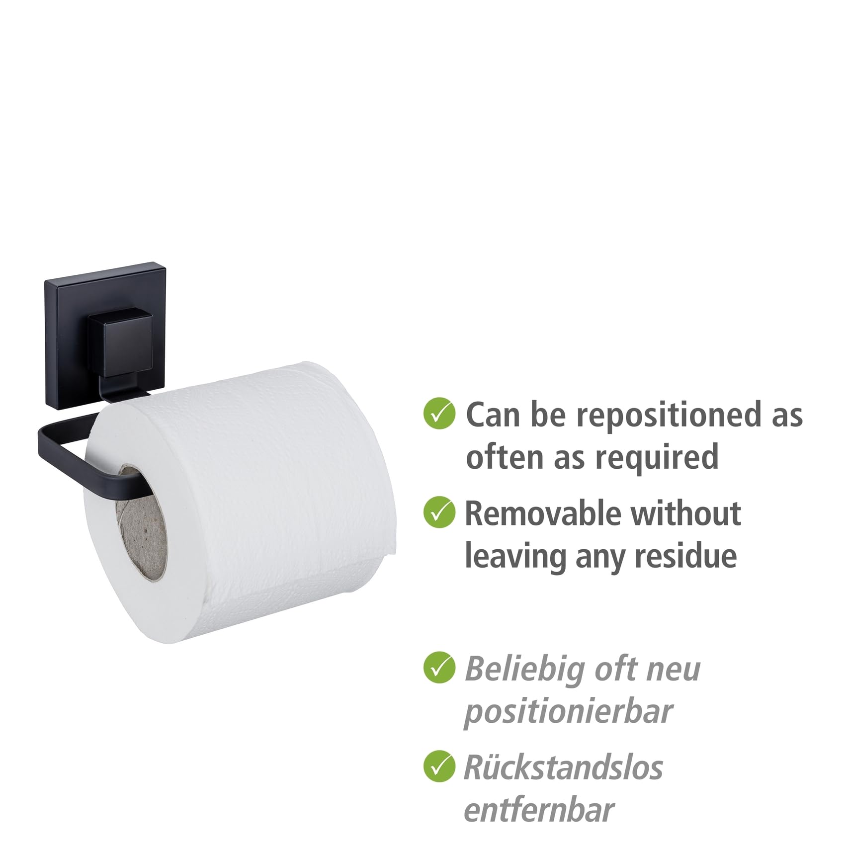wenko-toilettenpapierhalter-quadro-vacuum-loc-wandhalter-ohne-bohren-schwarz image 4