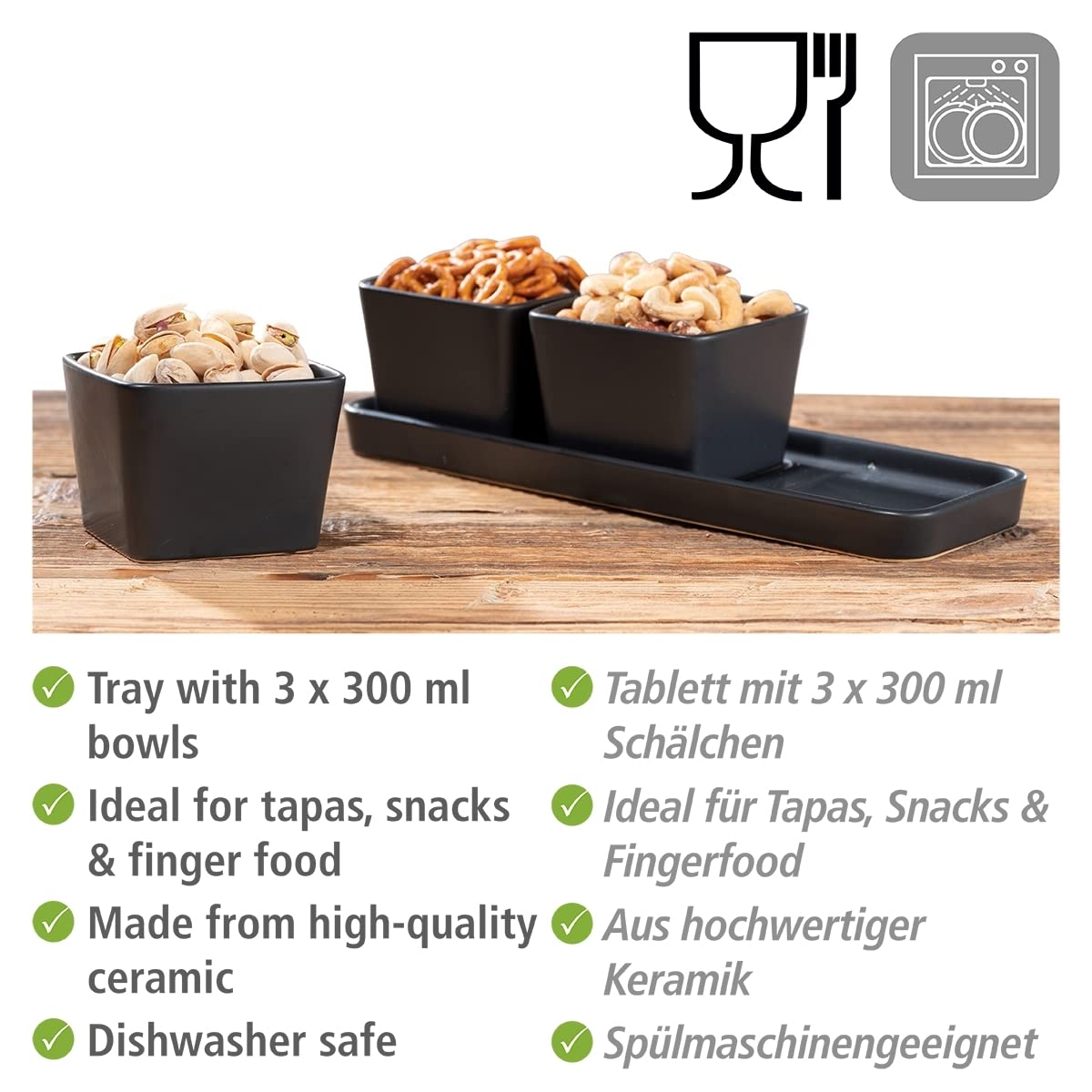wenko-black-outdoor-kitchen-snack-dip-schalen-set-4-teilig-keramik-schwarz-3x-30 image 2