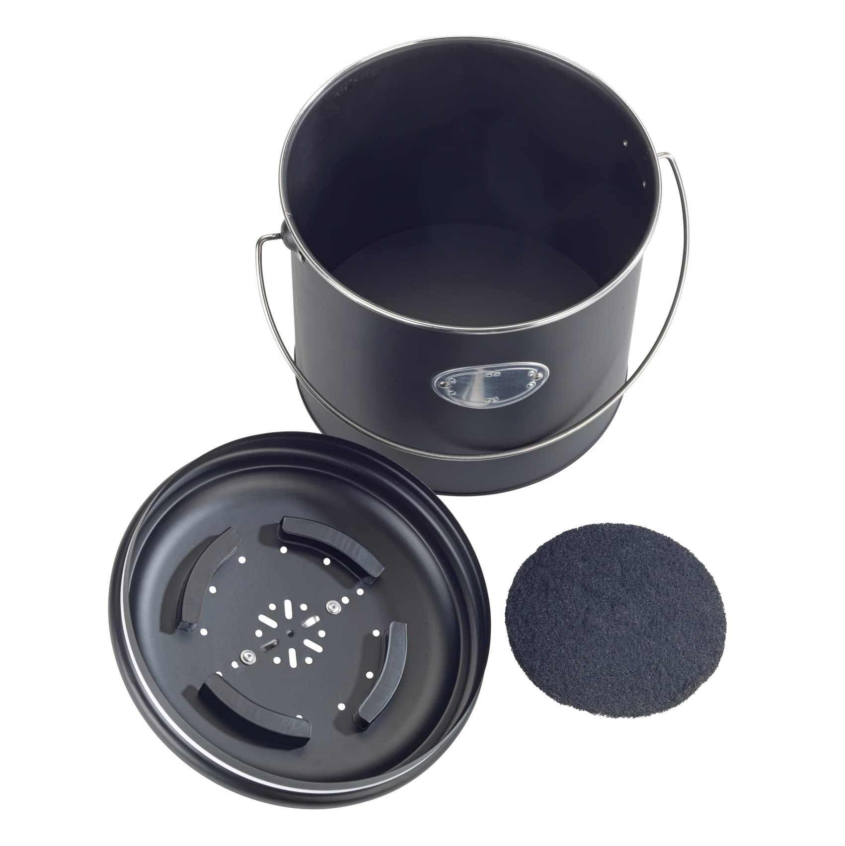 wenko-komposteimer-nero-6-l-metall-schwarz-mit-aktivkohlefilter-22-5-x-22-5-cm image 6