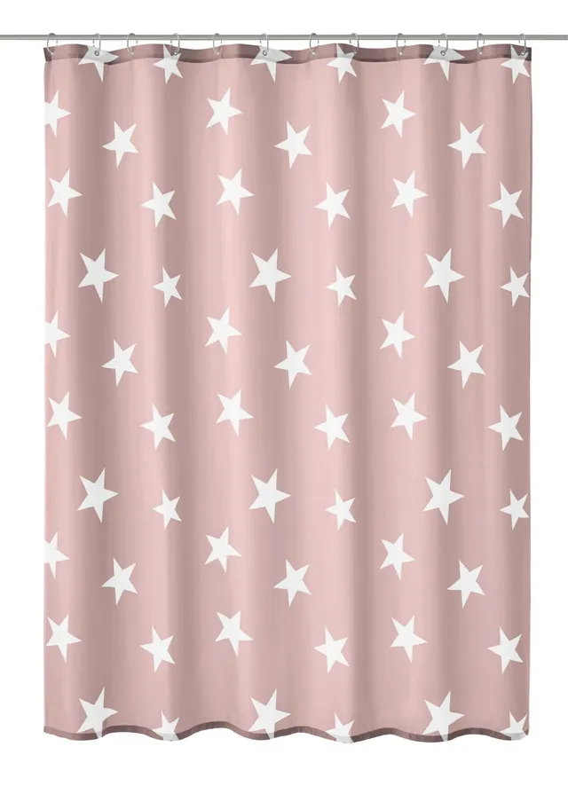 kleine-wolke-duschvorhang-nova-180x200-cm-old-rose-sterne-textil-oeko-tex image 1