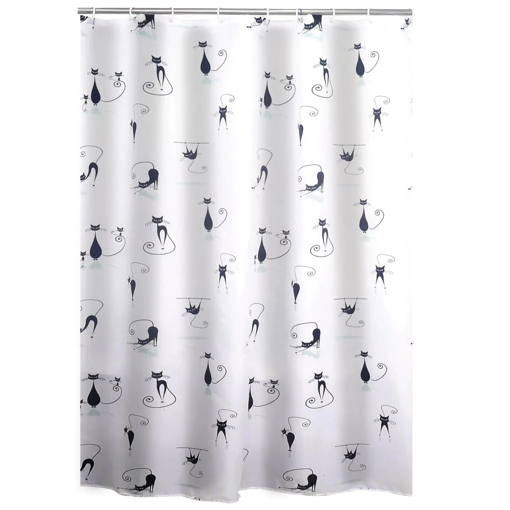 ridder-duschvorhang-textil-180-x-200-cm-wei-schwarz image 1