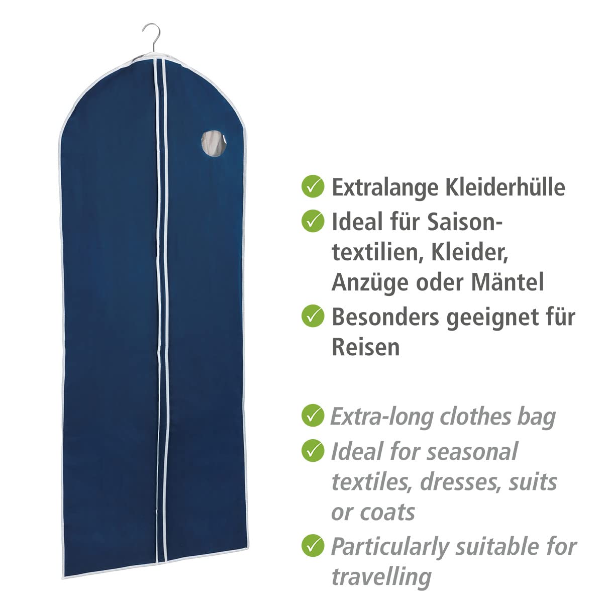 wenko-air-kleidersack-60x150-cm-navy-mit-sichtfenster image 4