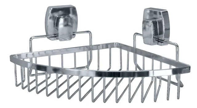 kleine-wolke-wandkorb-levana-dreieckig-silber-metall-chromiert-mit-saugnapf image 1