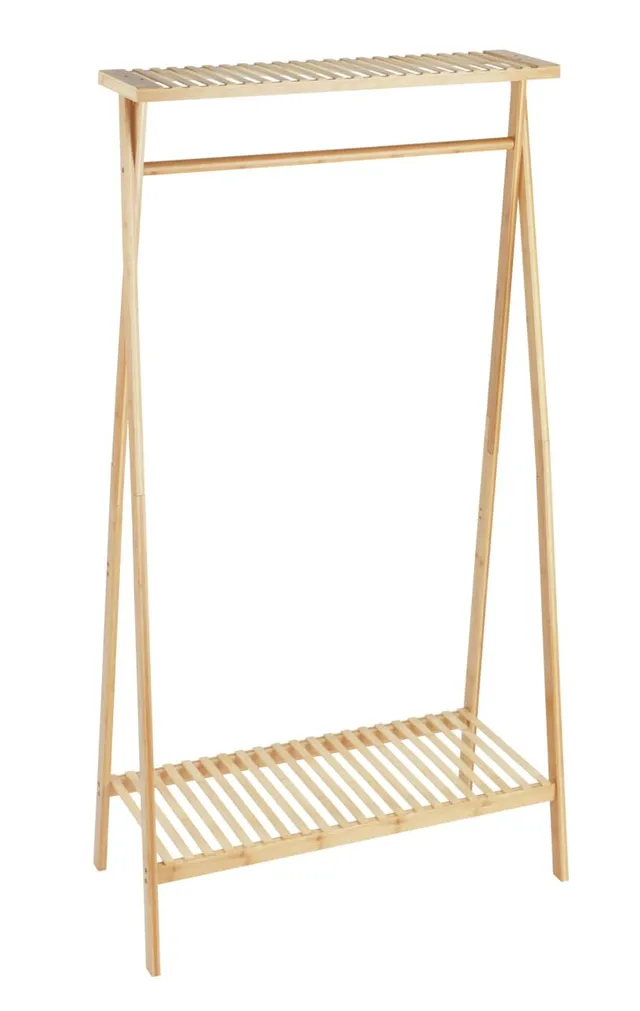 wenko-lanai-standgarderobe-aus-bambus-88-x-170-x-42-cm-mit-2-ablagen image 1