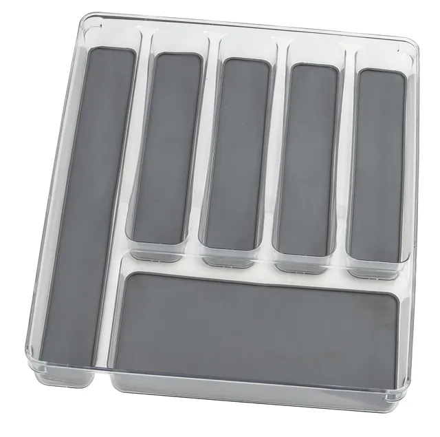 wenko-besteckkasten-6-f-cher-32-x-4-5-x-40-cm-transparent image 1