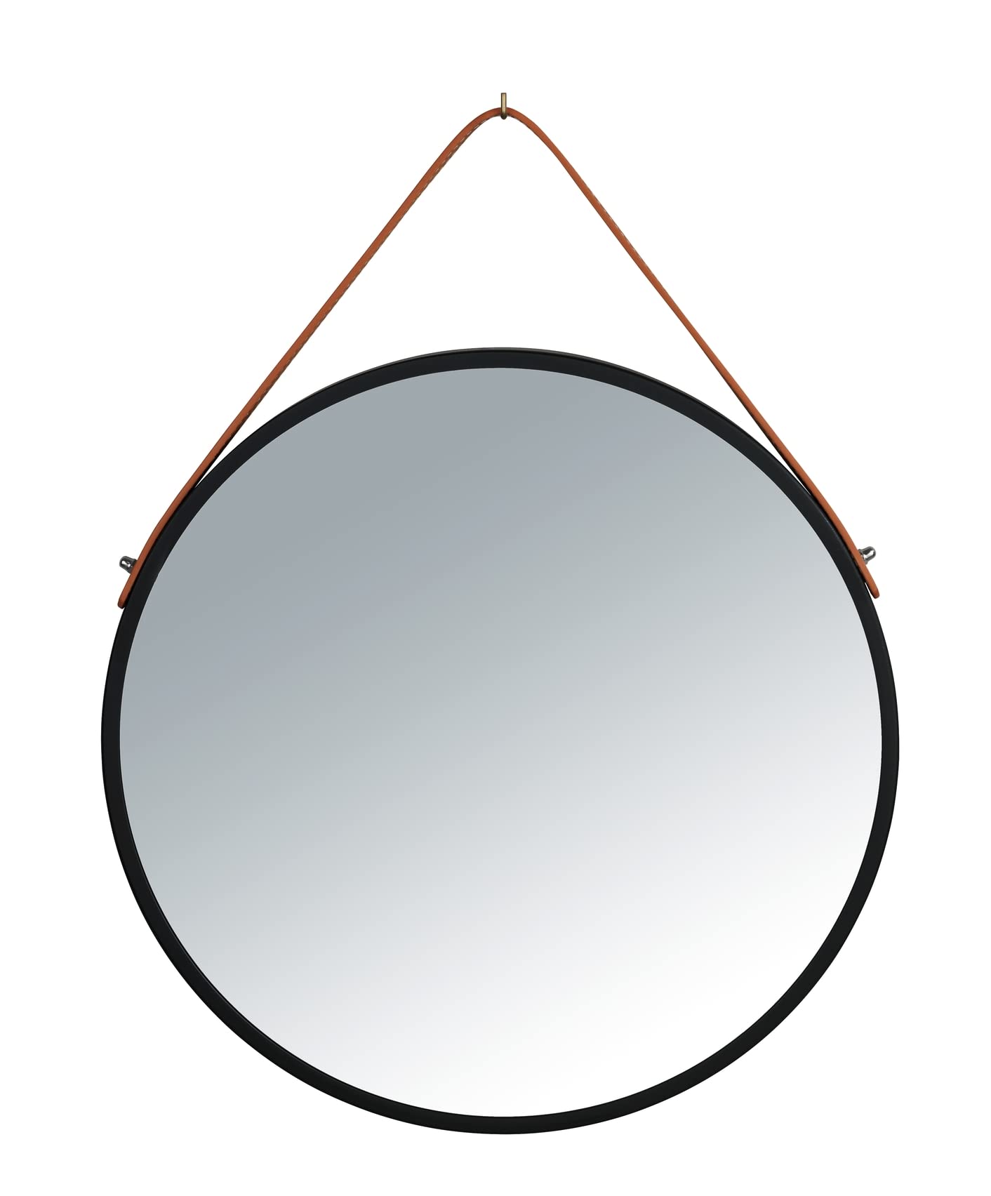 wenko-borrone-wandspiegel-rund-40-cm-schwarz-mit-gurt image 1