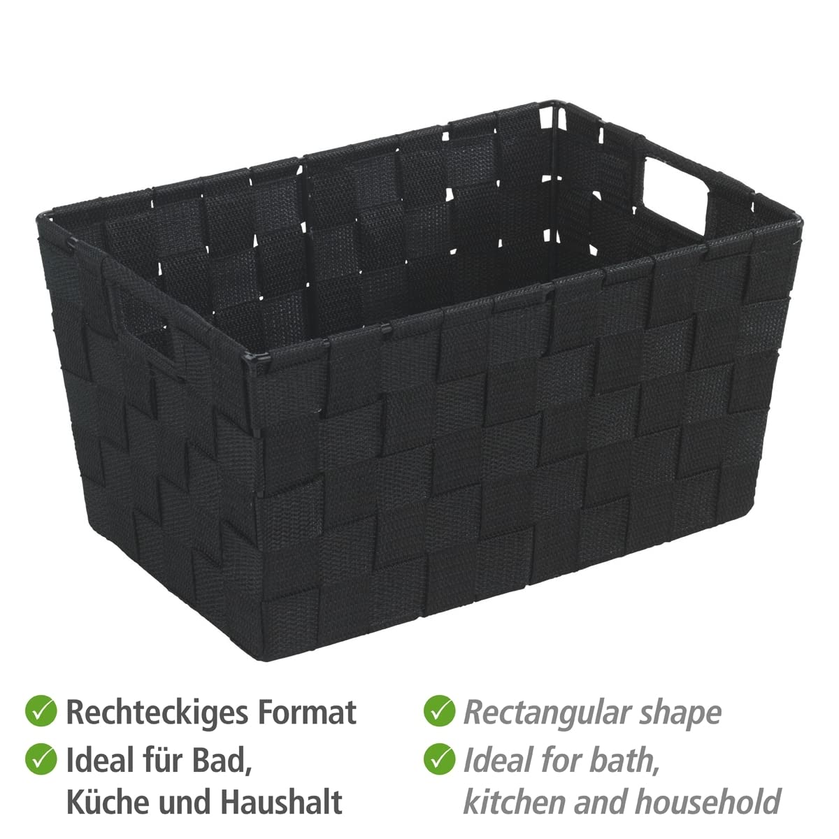 wenko-aufbewahrungskorb-adria-s-schwarz-30-x-15-x-20-cm-badkorb-6-24-l image 3