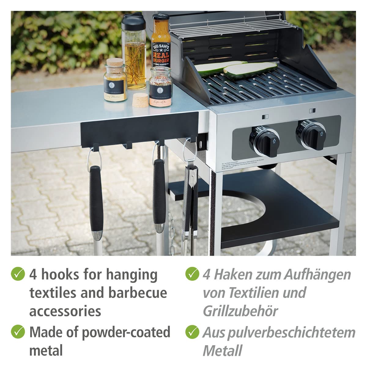 wenko-hakenleiste-ima-schwarz-30-x-6-5-cm-mit-4-haken-magnetisch image 3