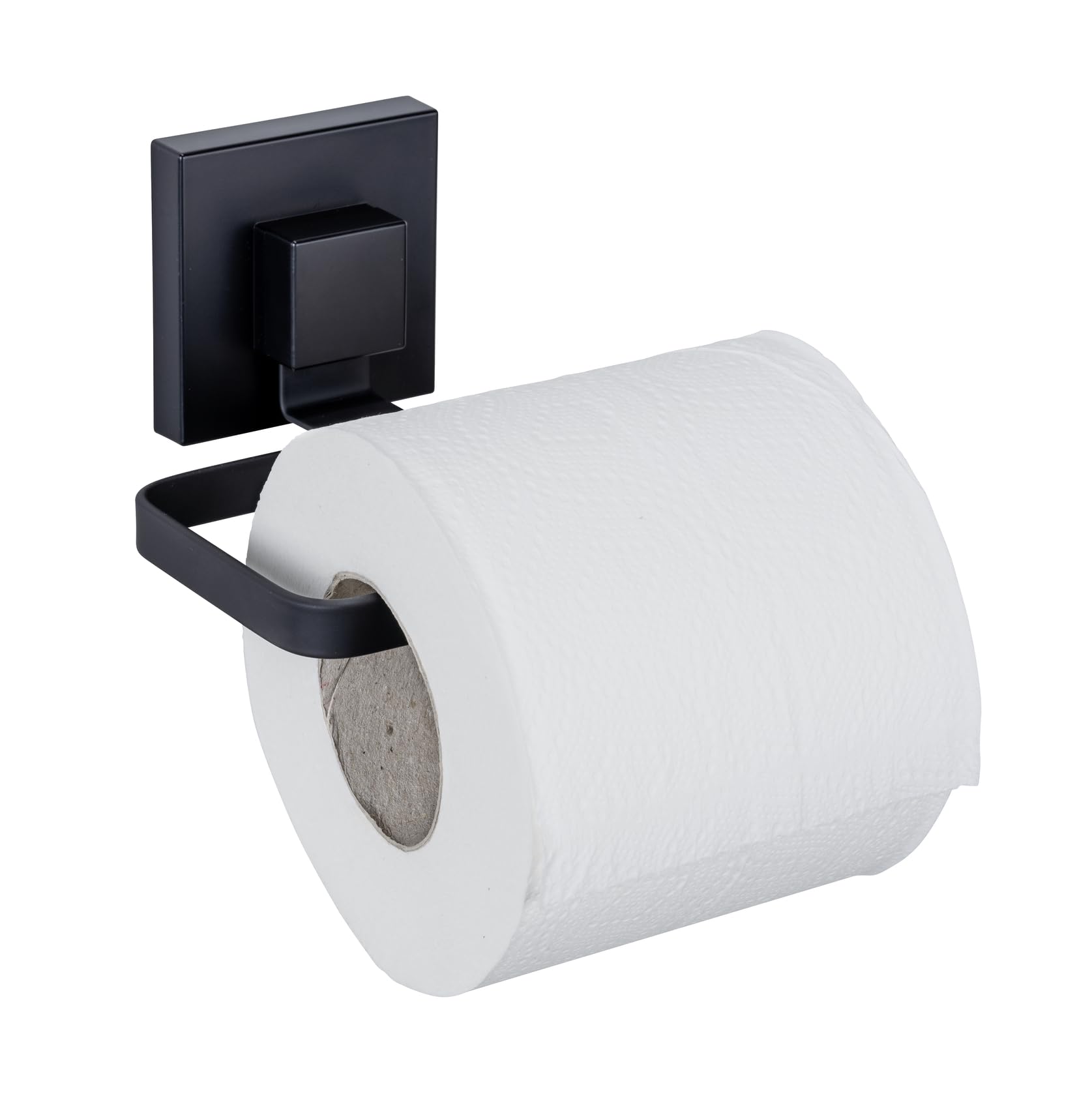 wenko-toilettenpapierhalter-quadro-vacuum-loc-wandhalter-ohne-bohren-schwarz image 1