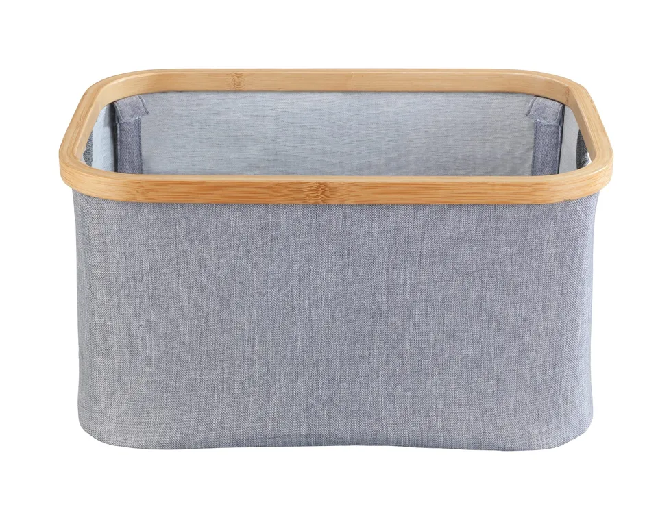 wenko-bahari-aufbewahrungskorb-20-l-bambus-polyester-grau-38x26x20-cm image 1