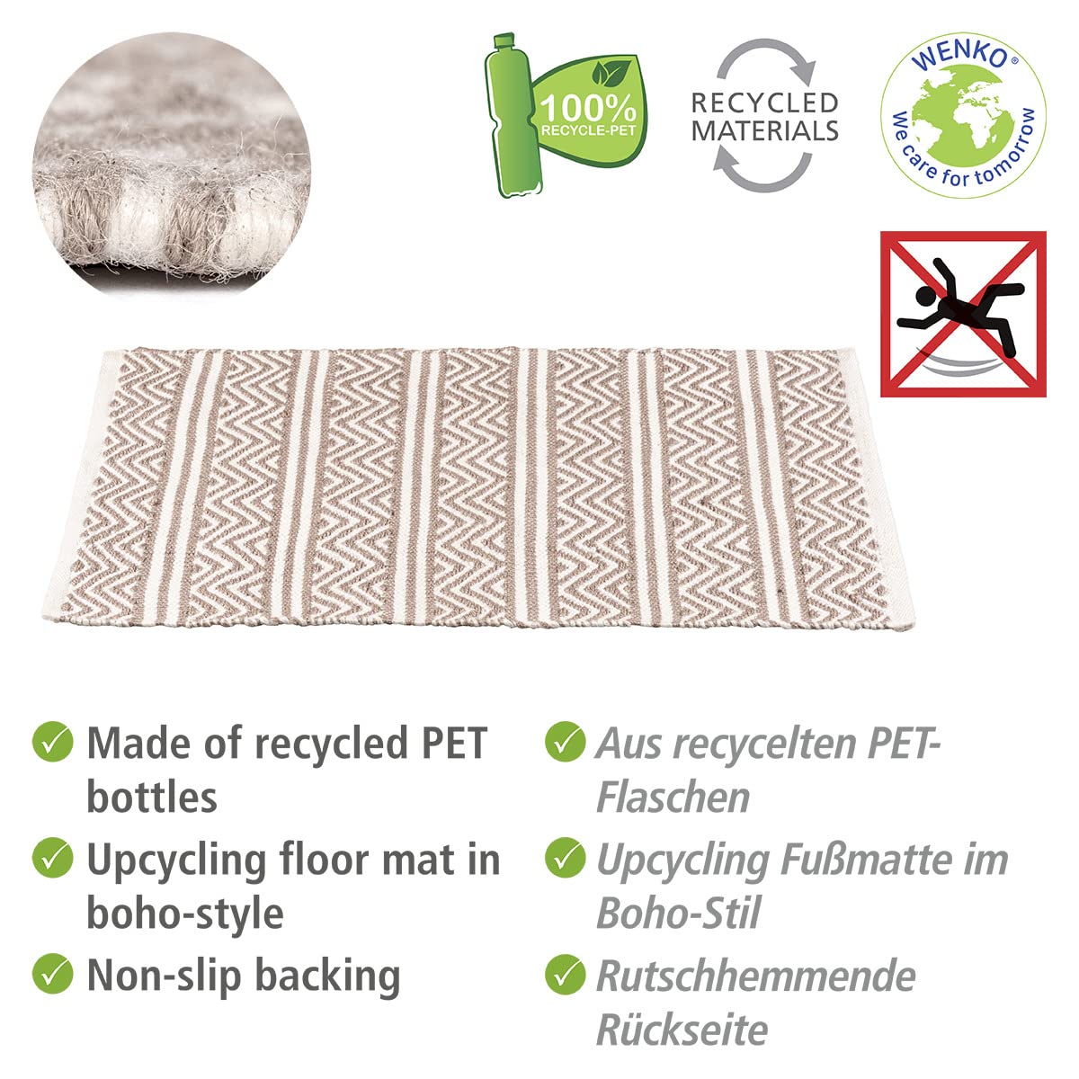 wenko-shaki-badematte-50-x-80-cm-wei-beige-aus-recycling-pet-im-boho-stil image 4