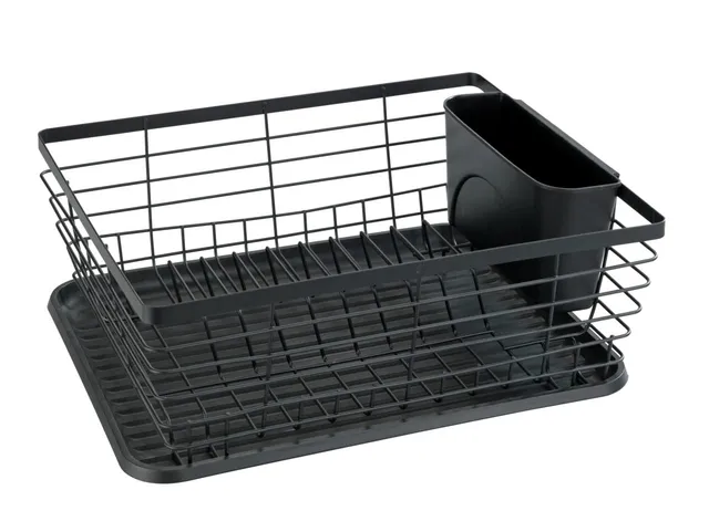 wenko-drip-geschirrabtropfer-schwarz-mit-tropfschale-36-x-15-x-30-3-cm image 1