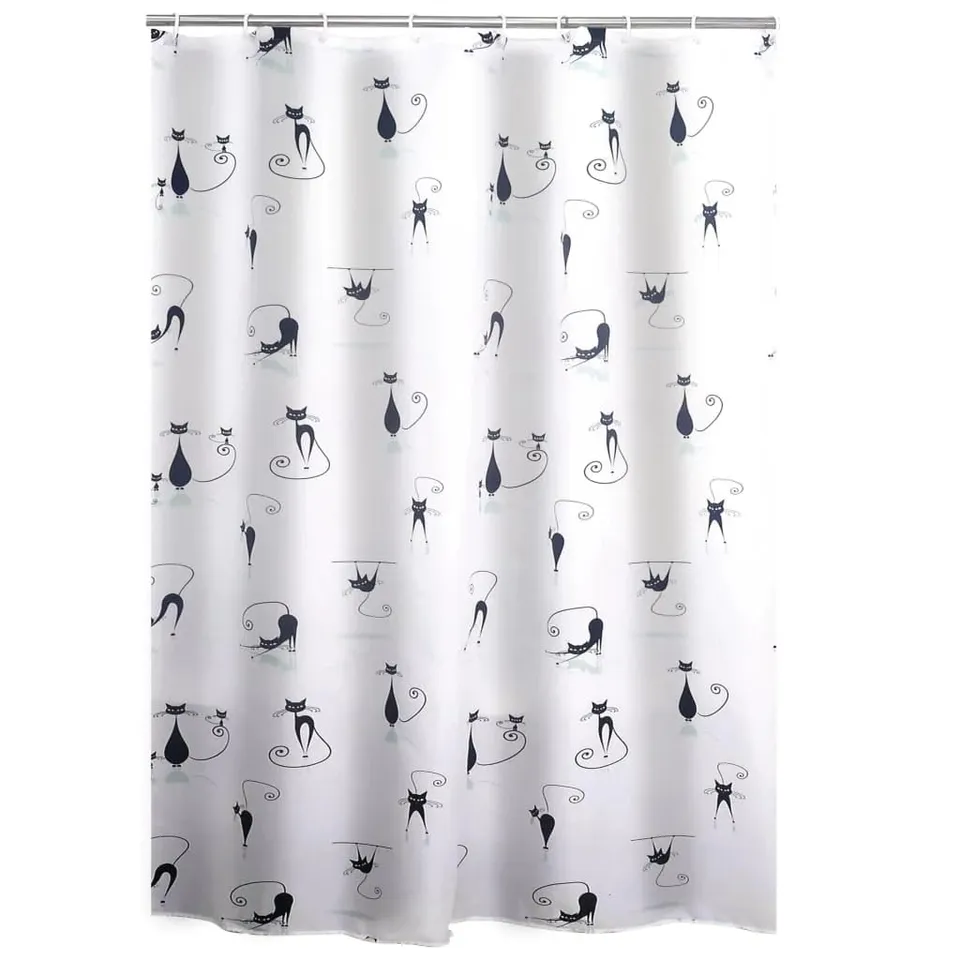 ridder-duschvorhang-textil-180-x-200-cm-wei-schwarz image 1