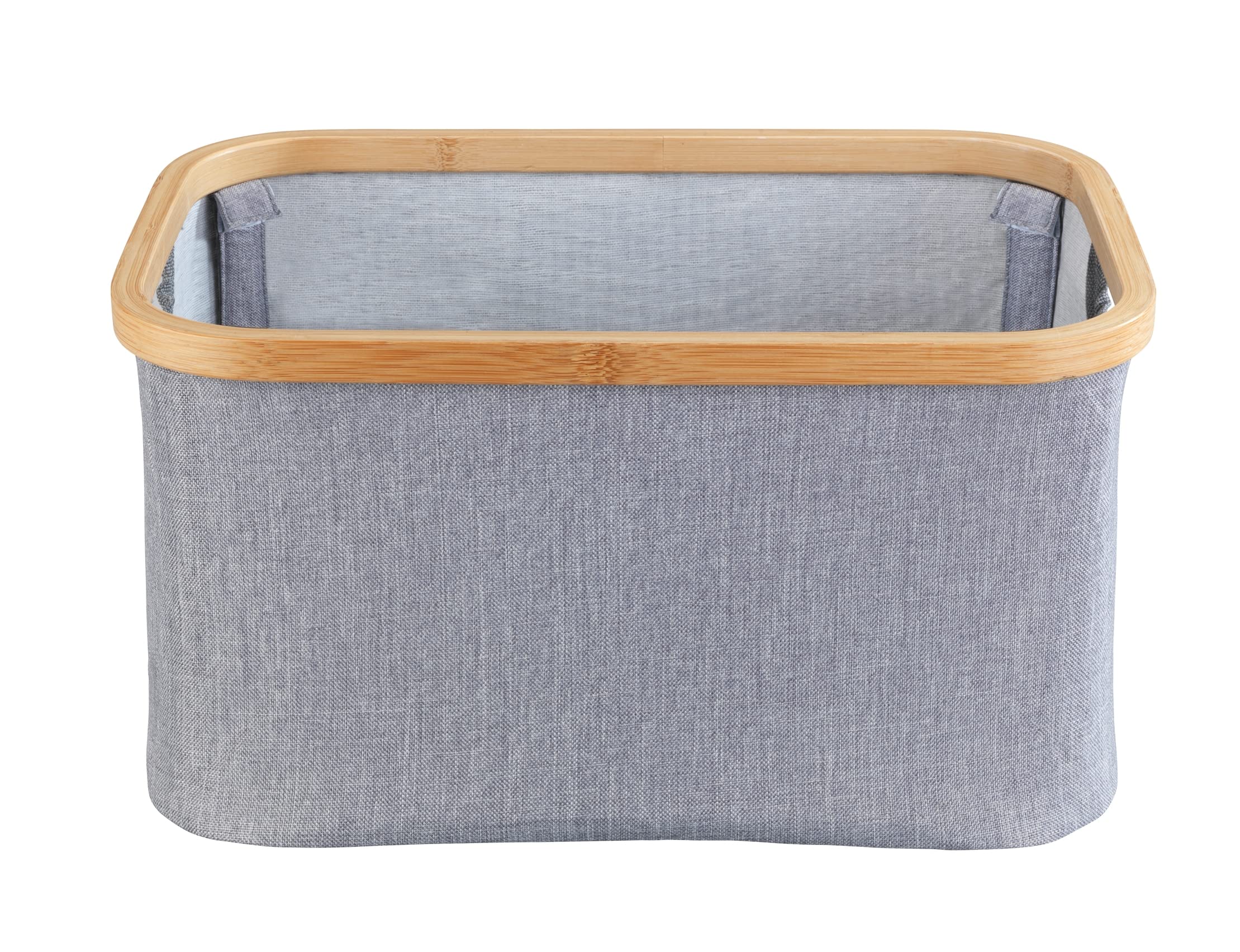 wenko-bahari-aufbewahrungskorb-20-l-bambus-polyester-grau-38x26x20-cm image 1