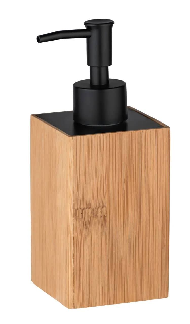 wenko-padua-seifenspender-bambus-schwarz-210-ml-8-x-18-x-7-cm image 1